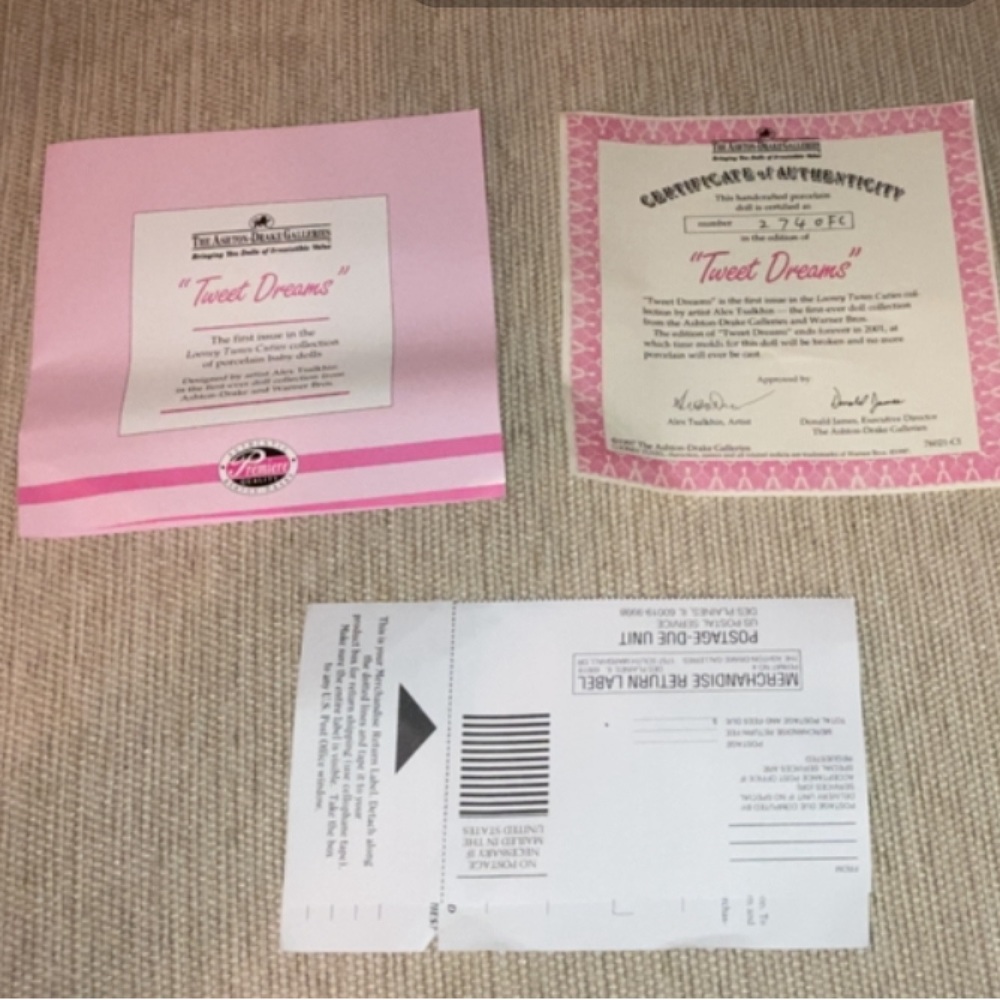 NEW “TWEET DREAMS" #76021 ASHTON-DRAKE ORIGINAL BOX & CERTIFICATE OF AUTH - Picture 14 of 17